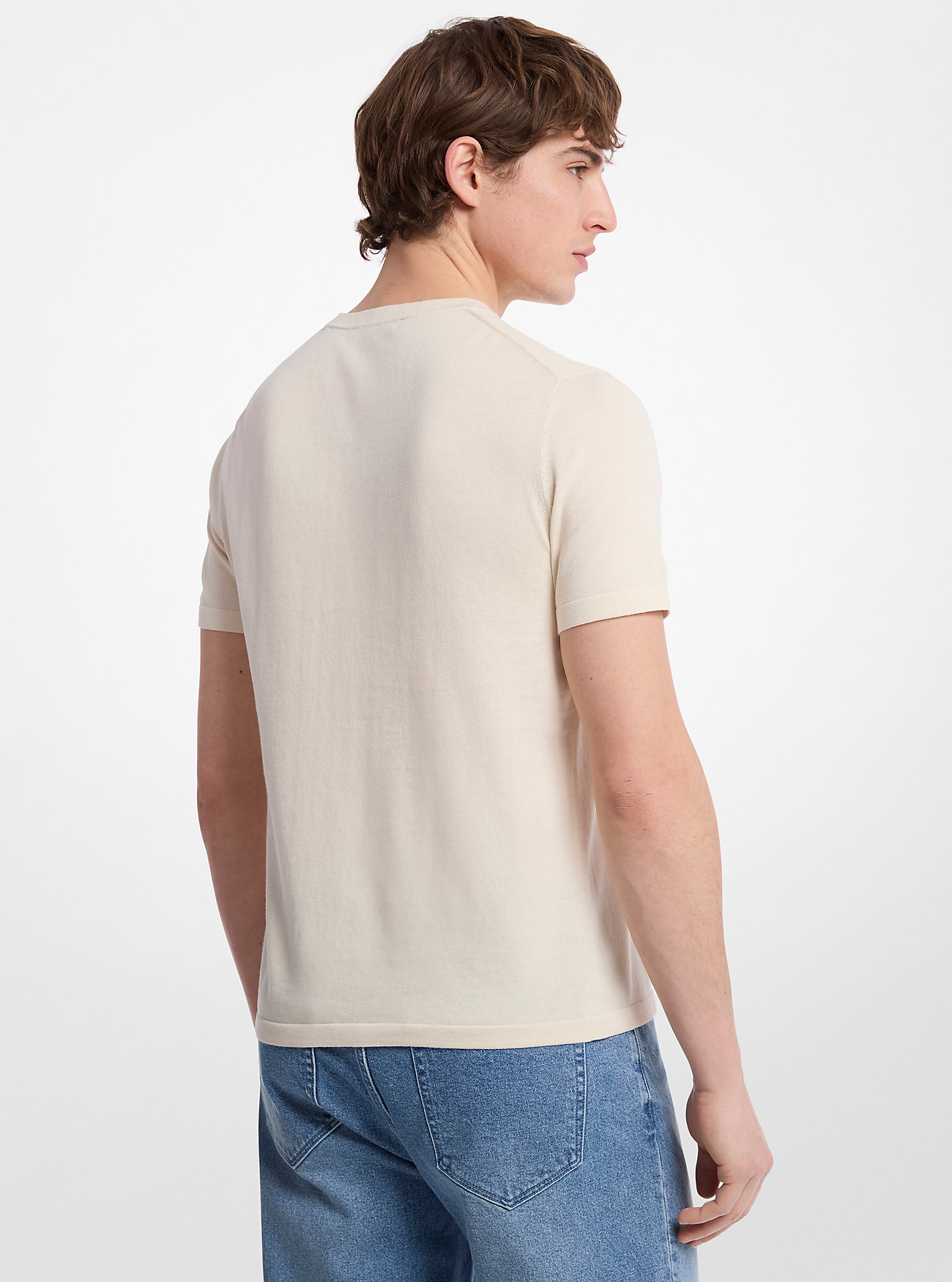 Maglione a maniche corte in cotone - Morbido ecru