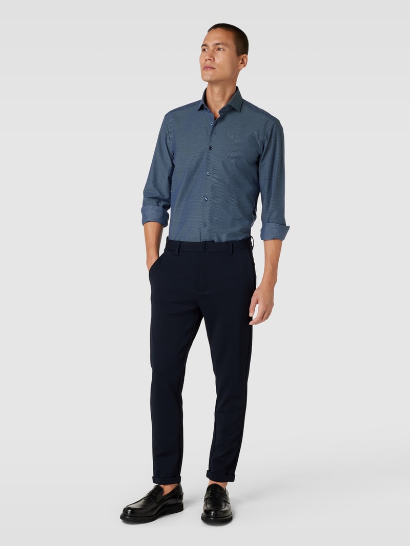 Slim Fit Chino mit seitlichen Eingrifftaschen in marineblau
