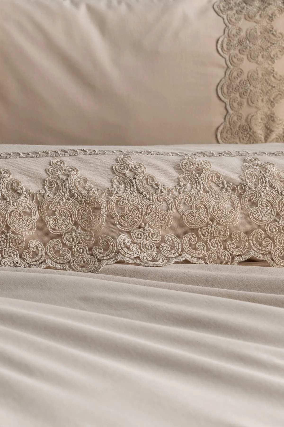 Çeyiz Diyarı  French Lace Legend Dowry Bettbezug-Set, Cappucino