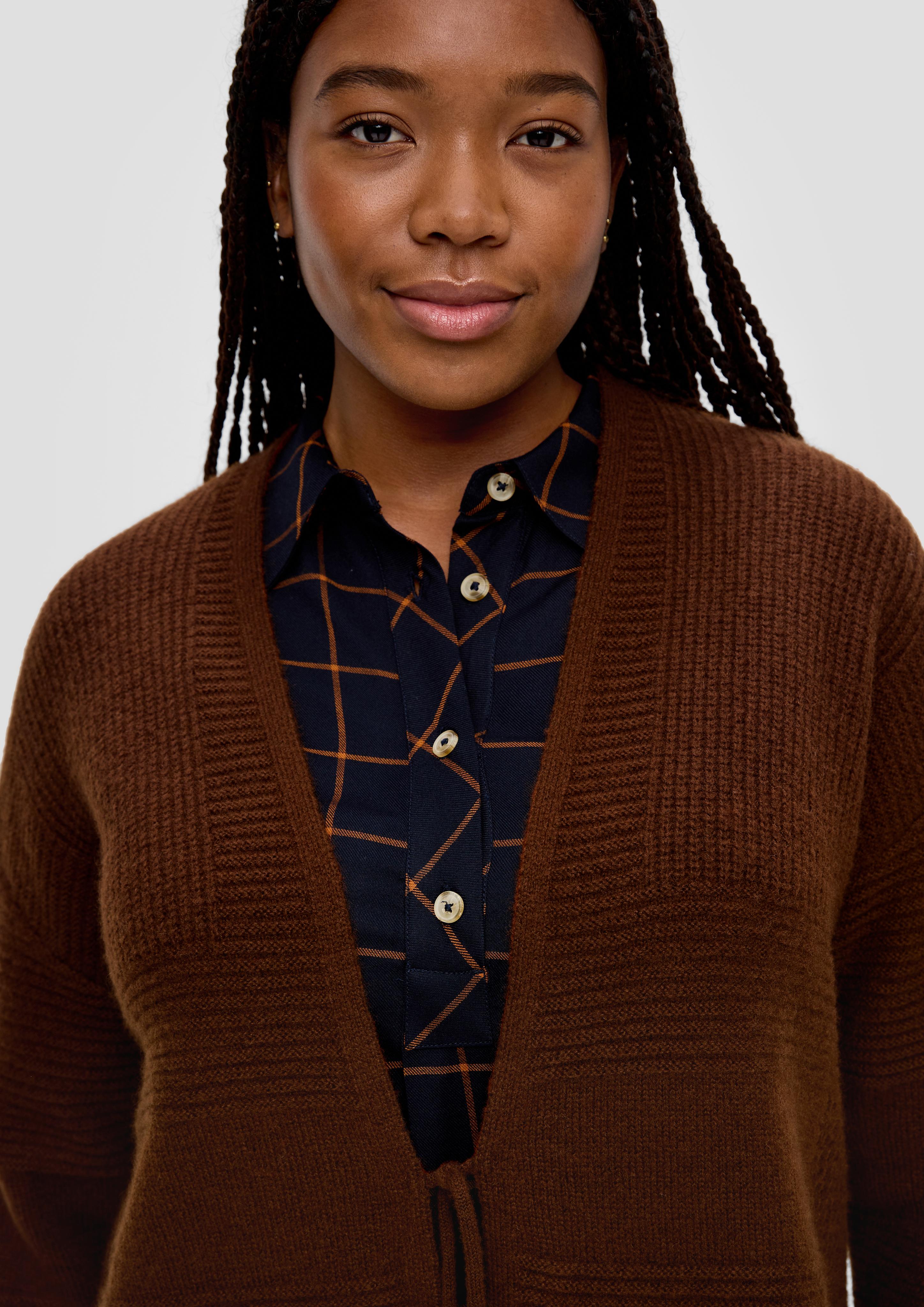 Strickjacke mit Bindeband  2136637-8797