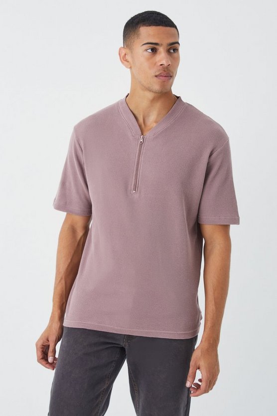 Slim-Fit Poloshirt in Waffeloptik
