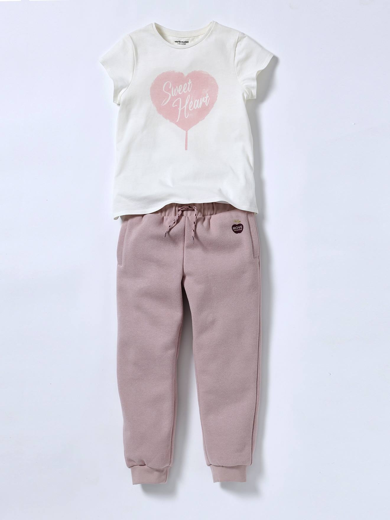 Tee-shirt à message Basics fille corail