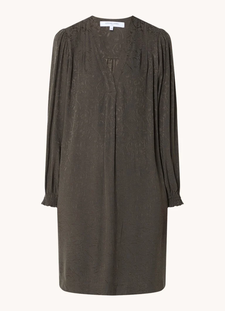 Robe tunique courte Solene de Gerard Darel, à motif jacquard et manches ballon
