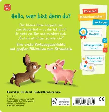 Mein erstes Vorlese-Fühlbuch: Bist du ein Hase?