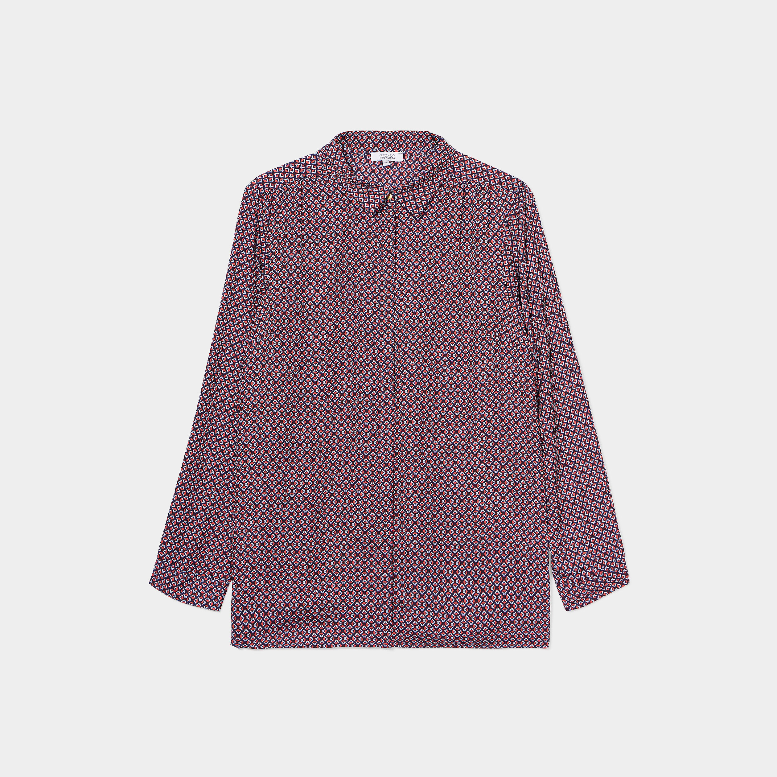 Chemise manches longues coupe ajustée rouge femme grande taille | La Halle