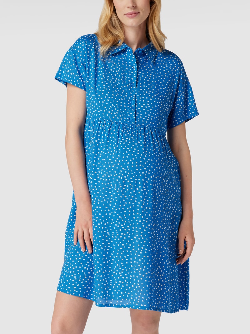 Knielanges Umstands-Kleid mit Polka Dots Modell 'mercey lia' in bleu