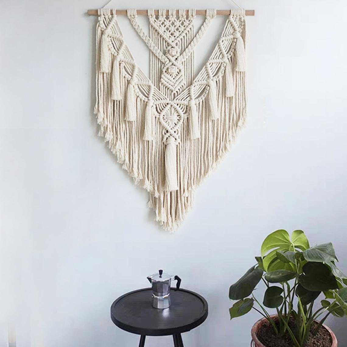 Wandteppich Makramee Tapisserie, Blusmart, Höhe: 700 mm, Innenbehang, Wanddekoration, Boho Wandbehang Deko 55*70cm