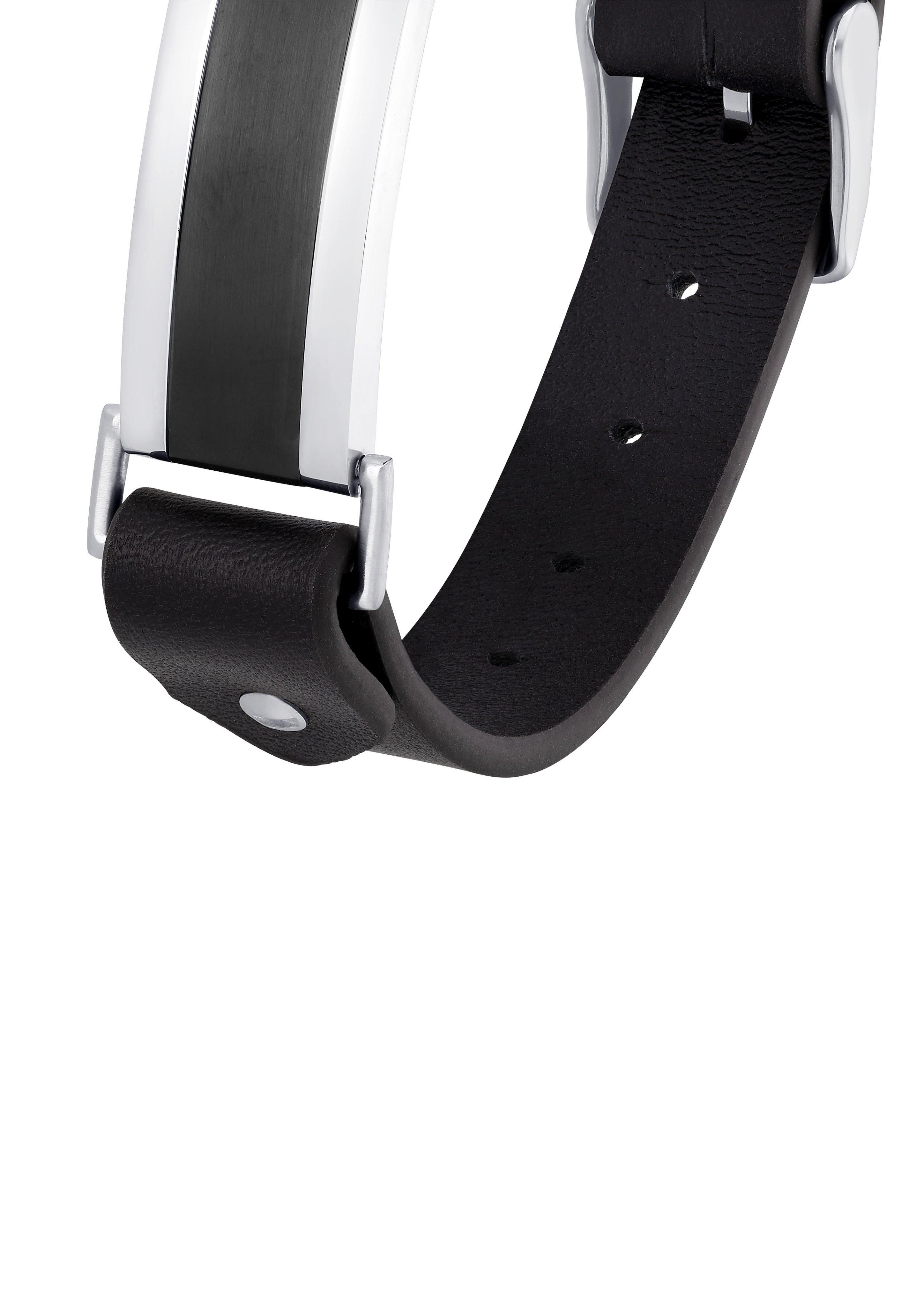 Lederarmband mit Ident-Platte  6008071-94B0