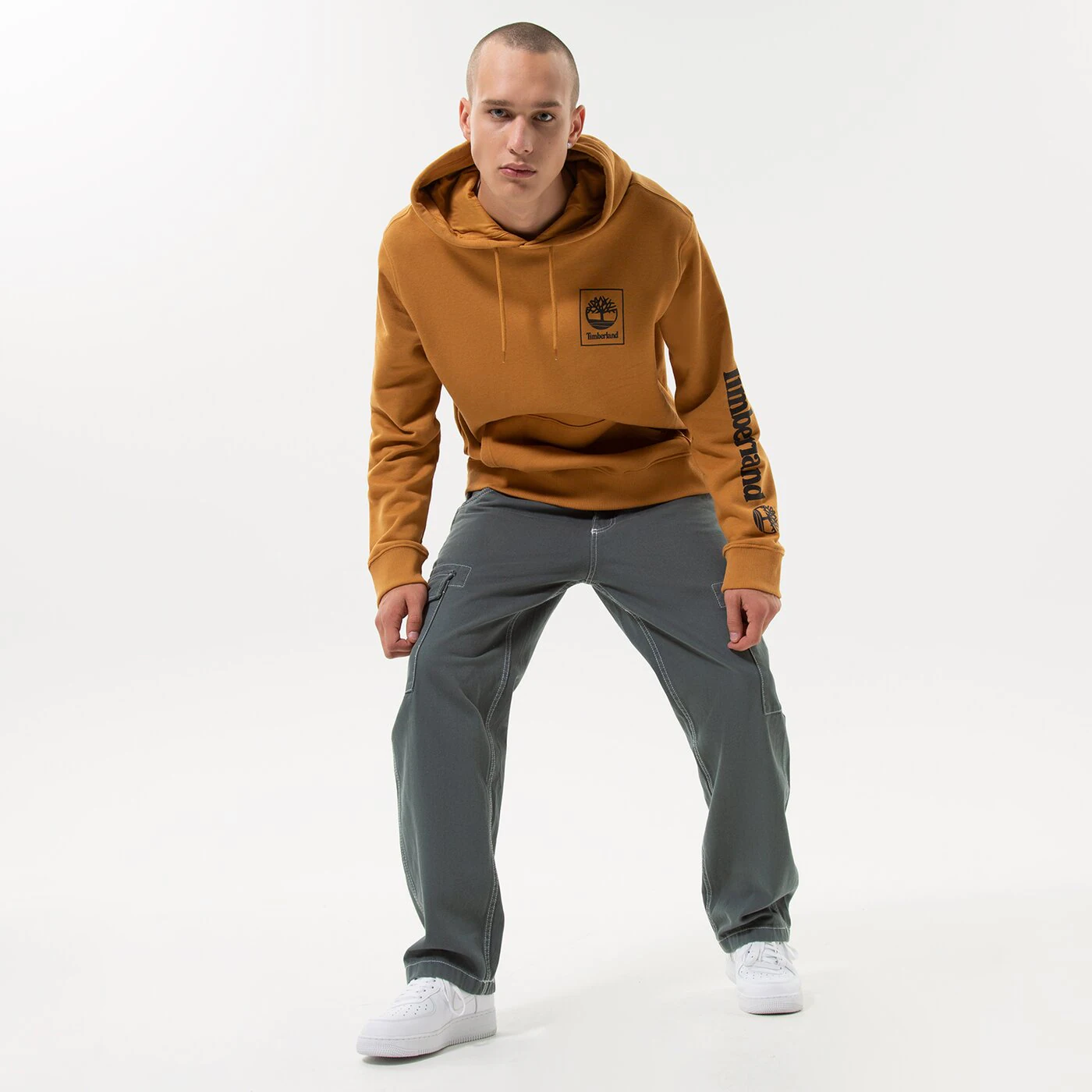 TIMBERLAND HOODIE STACK LOGO WHEAT BOOT Braun