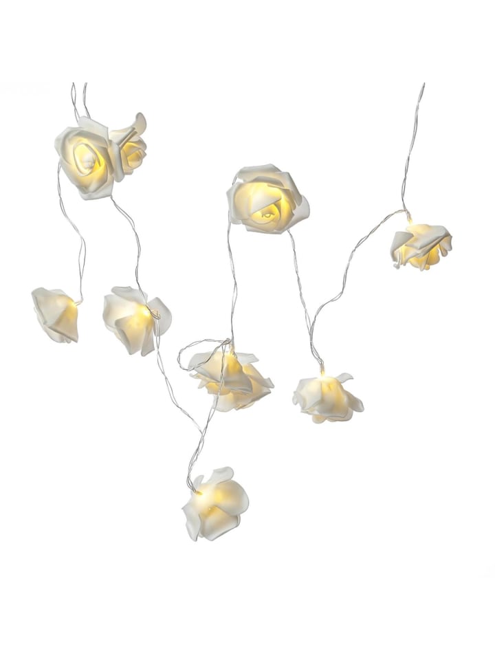 MARELIDA LED Lichterkette Rosen 10 Blumen Batteriebetrieb L: 180cm in weiß günstig kaufen onesize