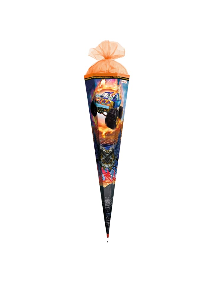 ROTH Schultüte groß Monstertruck Fire 85 cm, Spezialborte in Orange günstig kaufen onesize