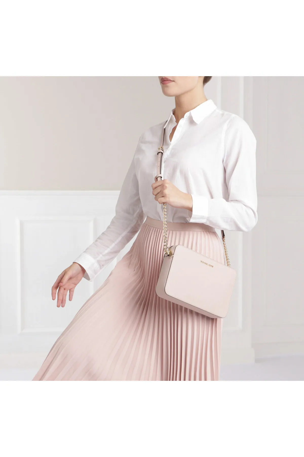 Michael Kors  Jet Set Rosa Leder Umhängetasche 32S4GTVC3L-187