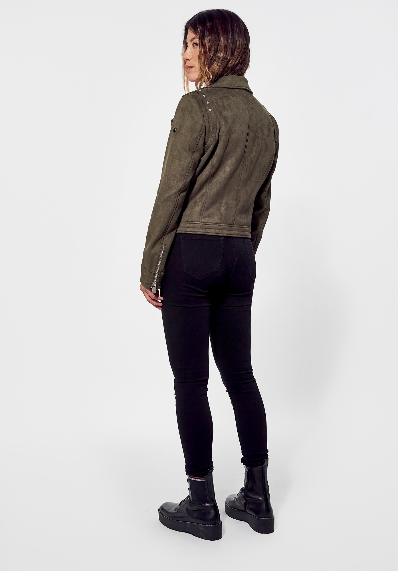 FREON  Veste régular kaki Femme, style motard