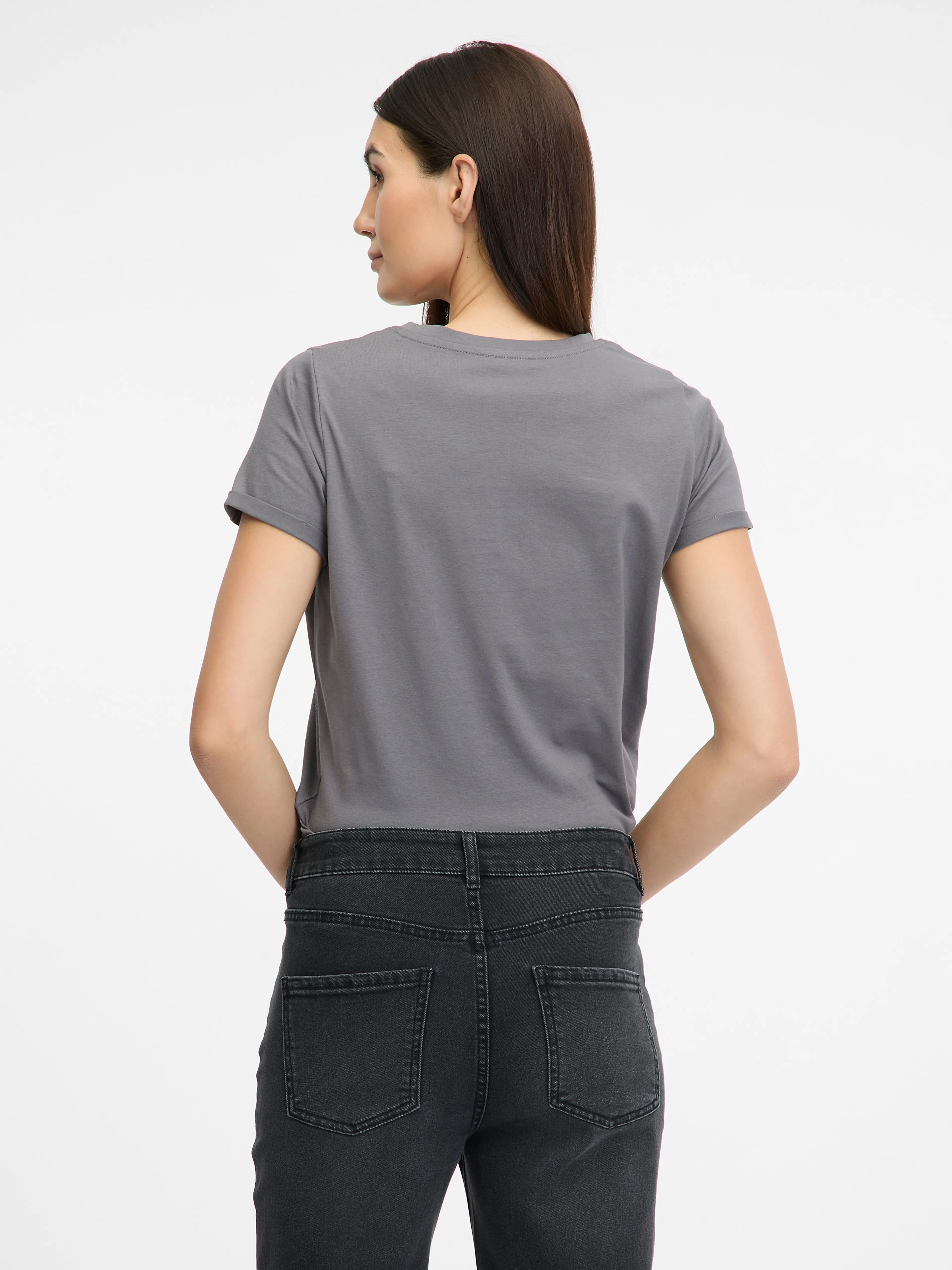 Graues Damen-Kurzarm-T-Shirt ORSAY