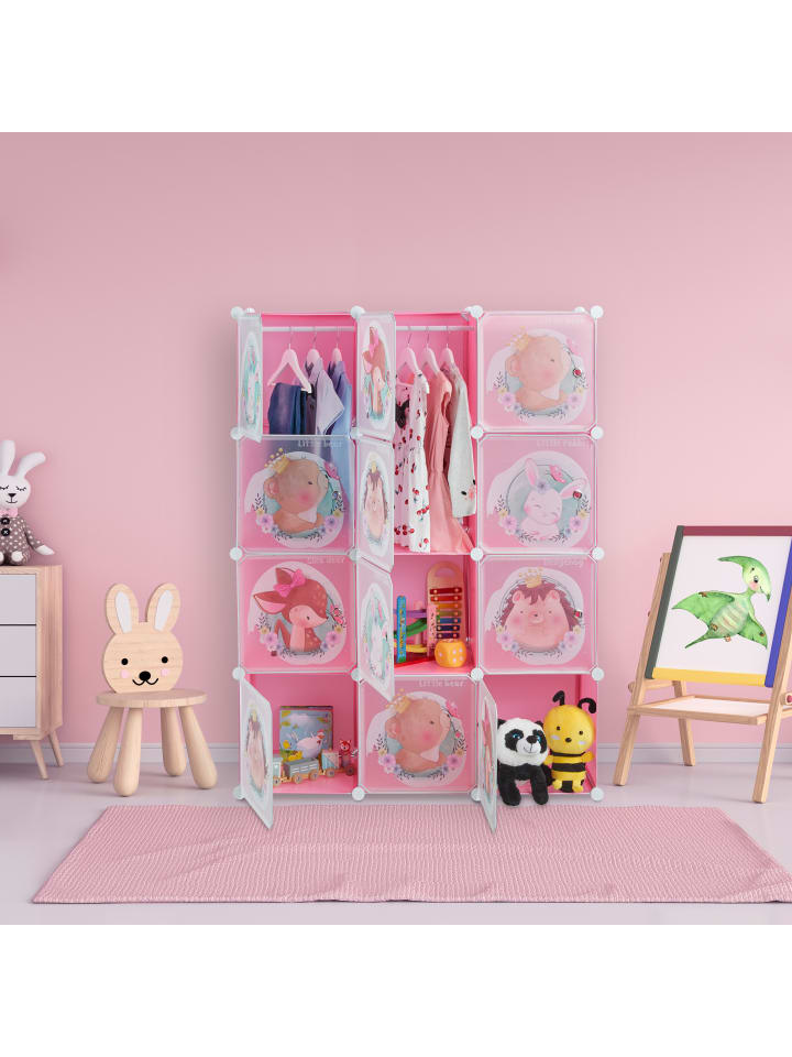 relaxdays Kinder-Steckregal in Rosa - (B)110 x (H)145 x (T)37 cm günstig kaufen onesize