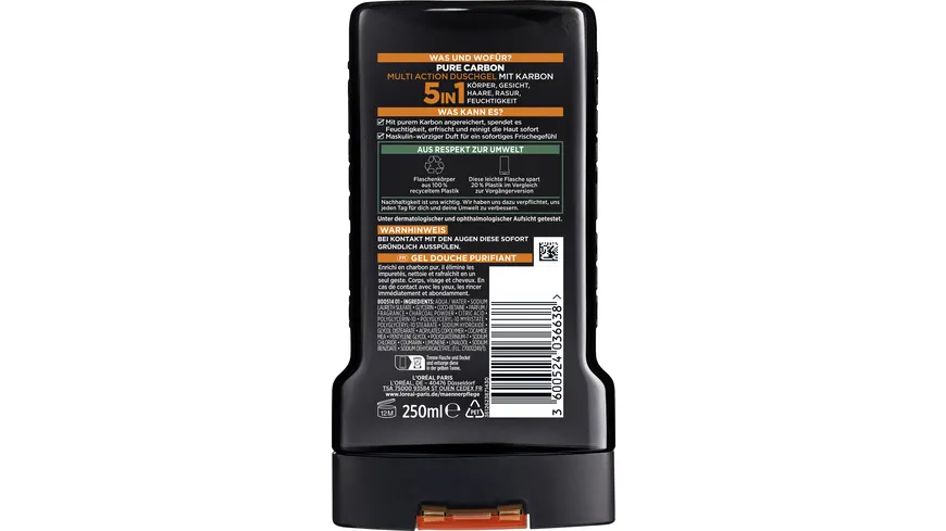 L'Oréal Men Expert Shower Total Clean Carbon 250ml 250 ml