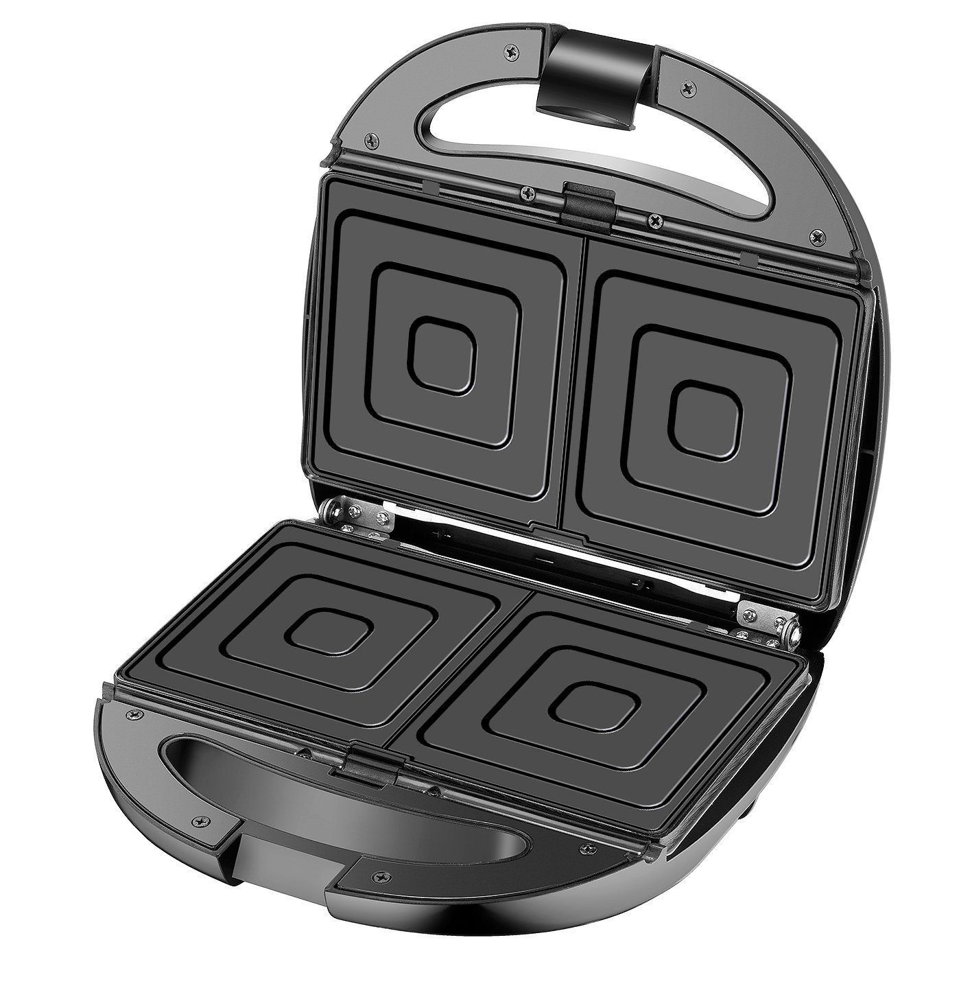 JUNG Sandwichmaker ADLER A3040 Sandwichmaker Sandwich Maker Waffeleisen Kontaktgrill, 1200 W, Toaster Antihaftbeschichtet leichte Reinigung Sandwichtoaster BPA frei
