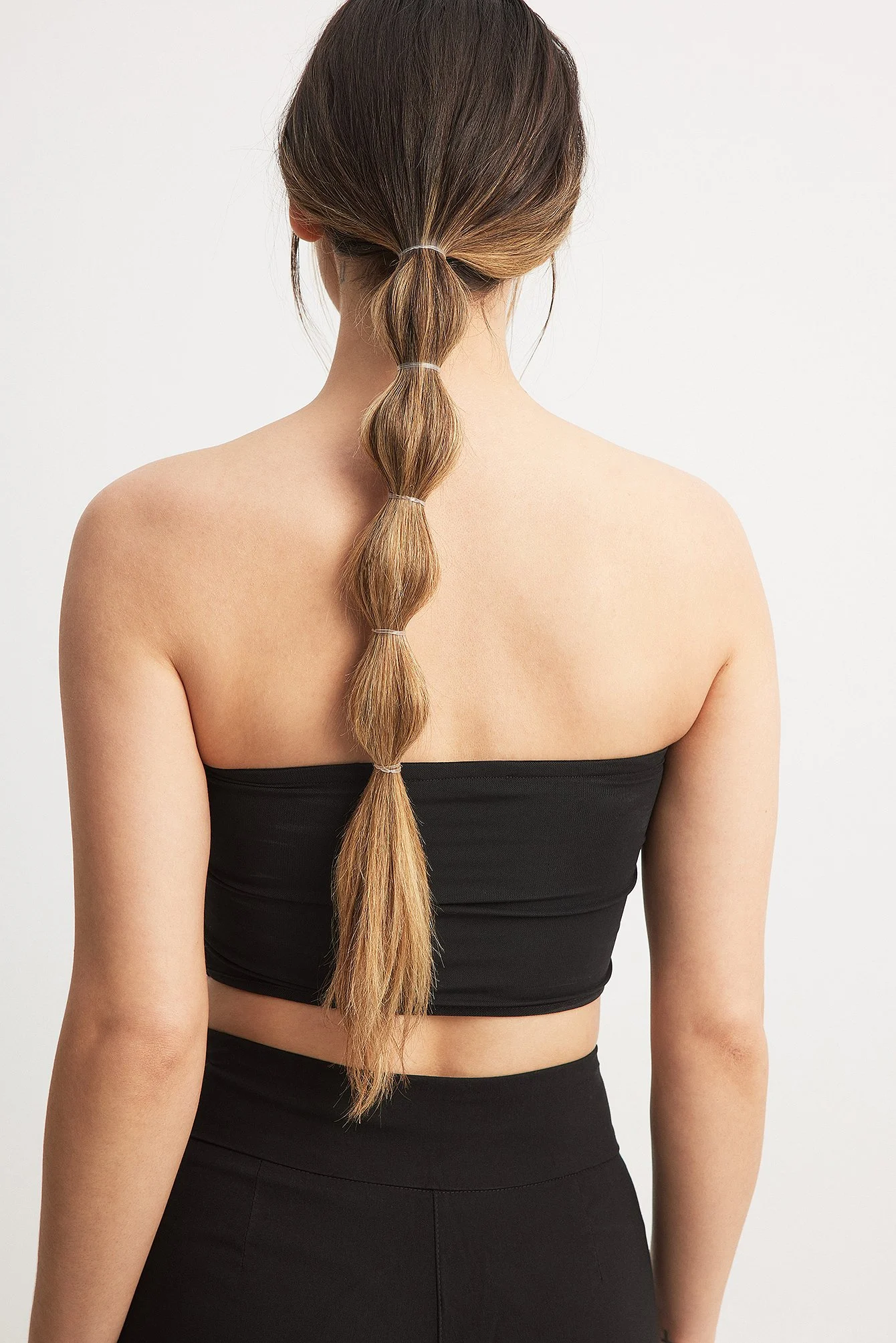 Bustier-Bandeautop aus Netzgewebe