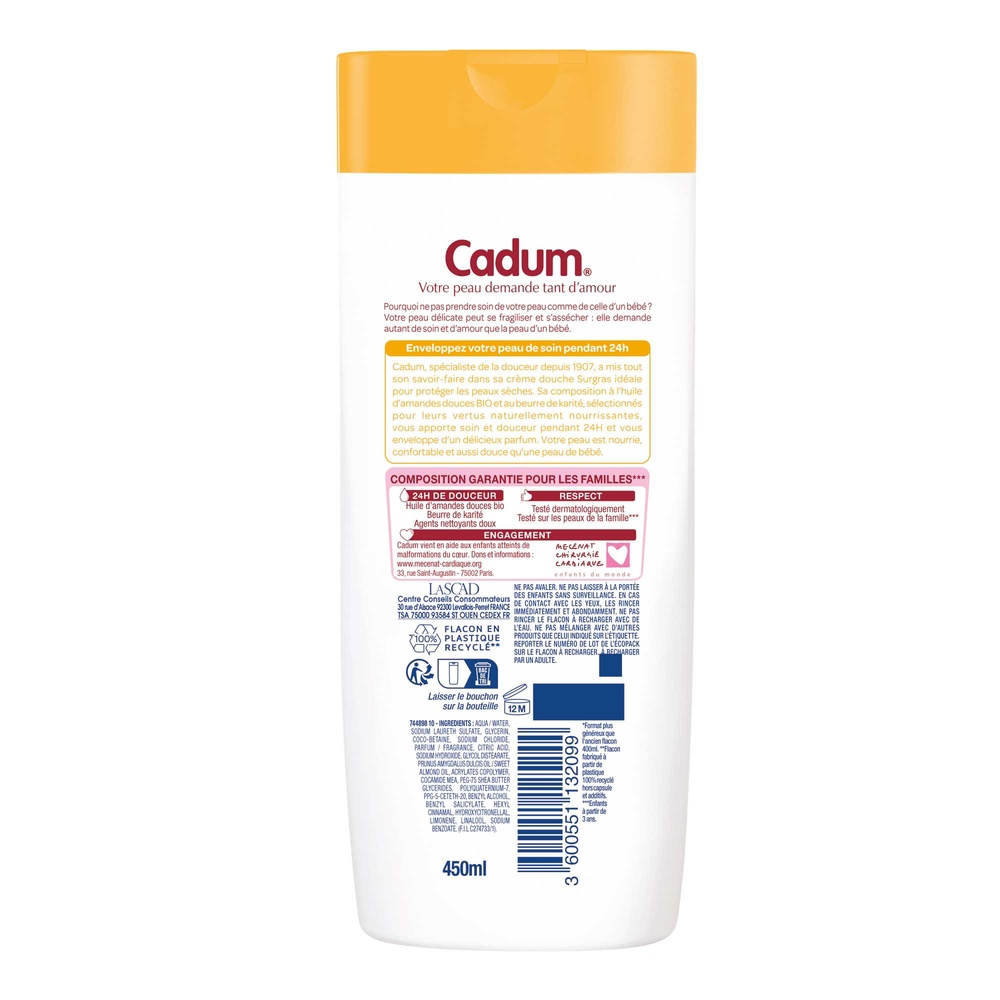 cadum Surgras Crème Douche Karité