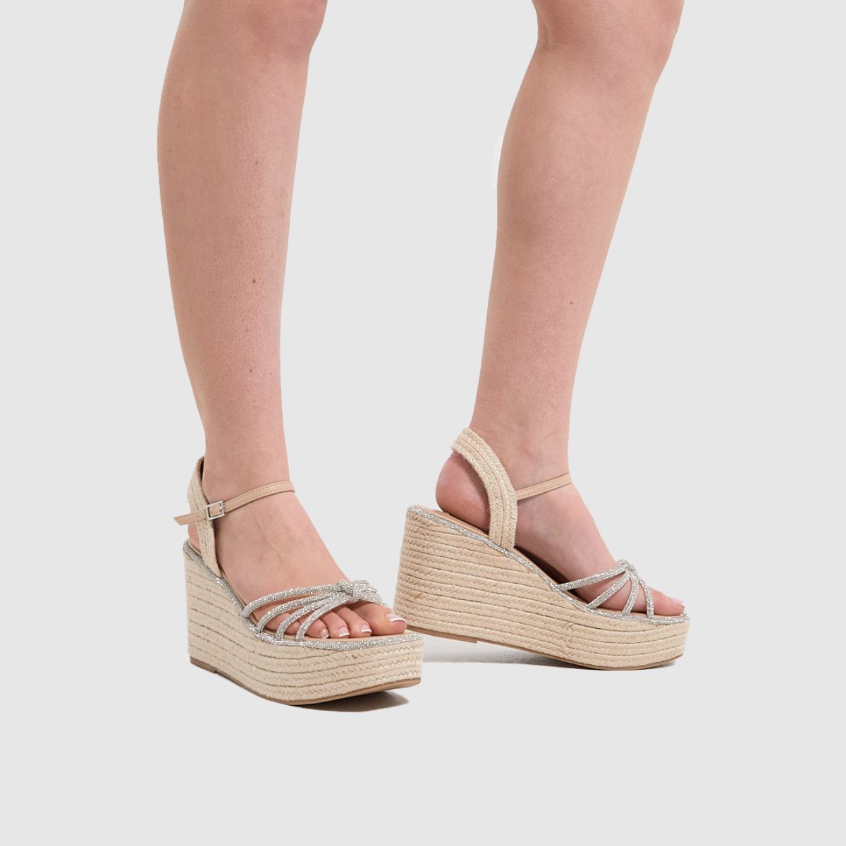 Sandály na klínku Steve Madden Jaded ve stříbrné barvě