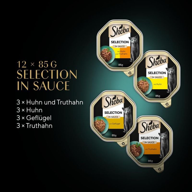Sparpaket Sheba Varietäten Schälchen 96 x 85 g zu