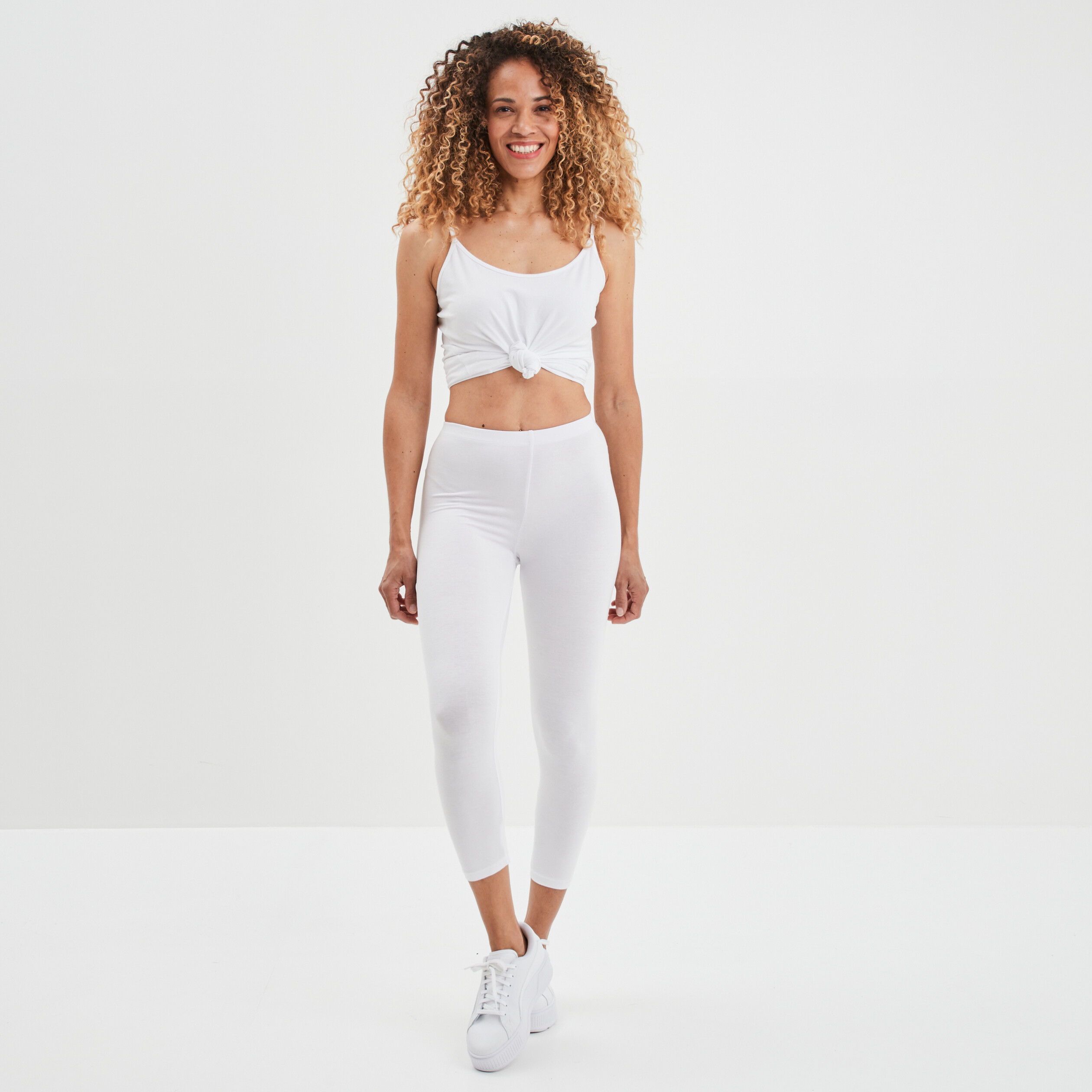 Legging élastiqué 7 8ème blanc femme | La Halle