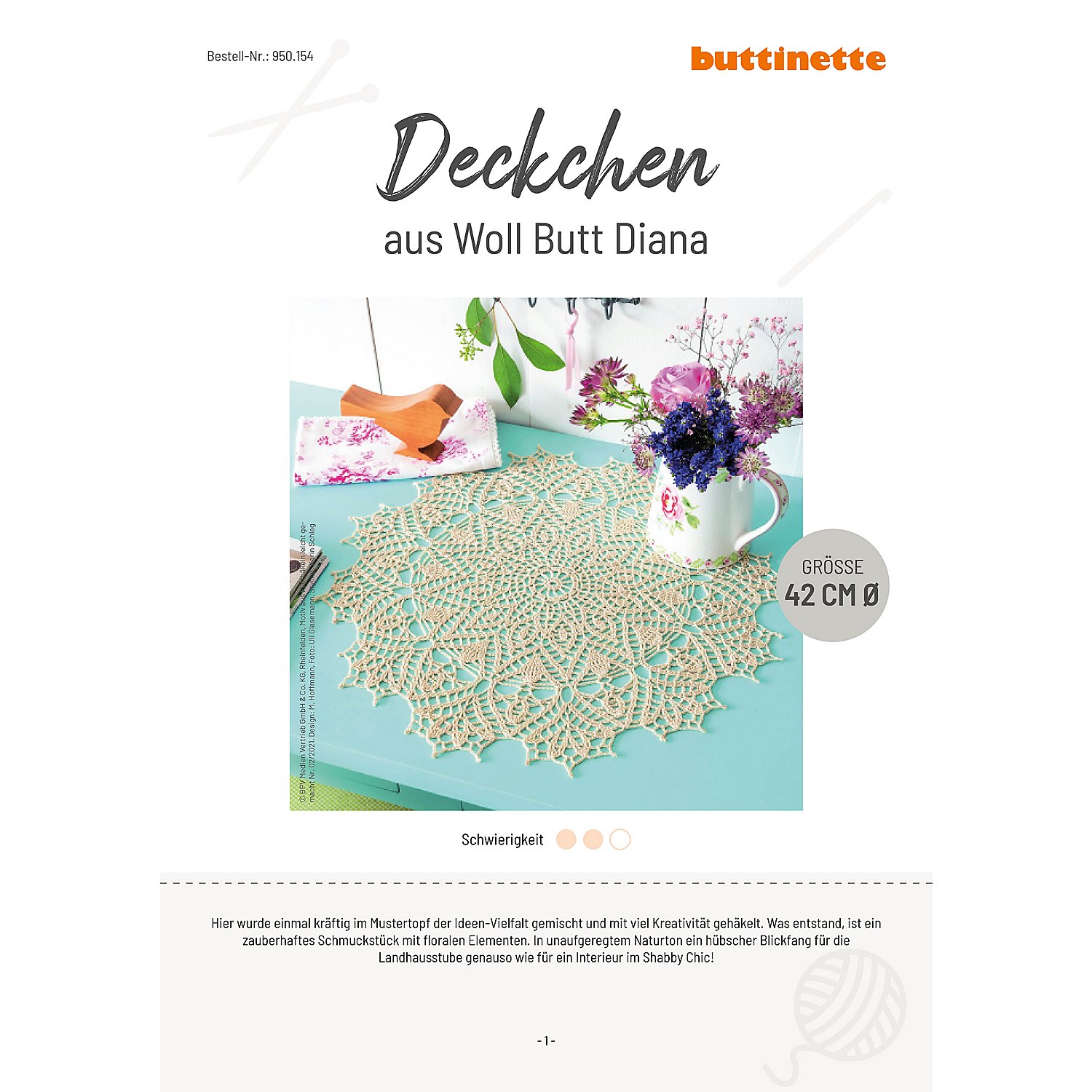 Häkelanleitung – Deckchen aus Woll Butt Diana