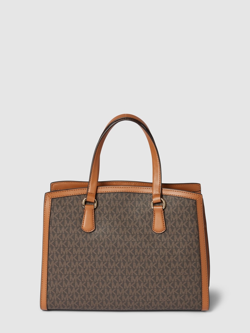Handtasche in Two-Tone-Machart Modell 'CHANTAL' in mittelbraun