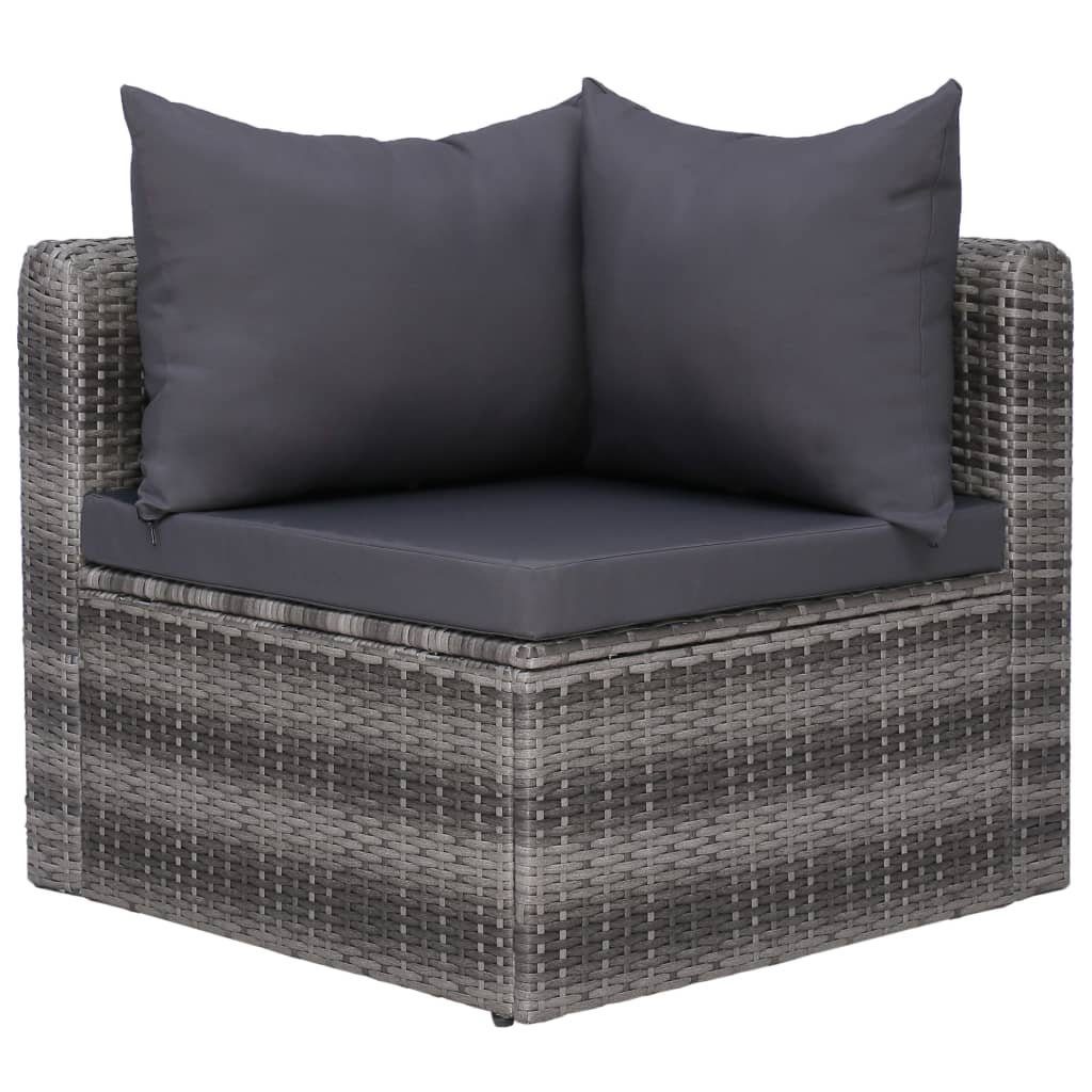 vidaXL Loungesofa Garten-Ecksofas 2 Stk. Grau Poly Rattan, 2 Teile