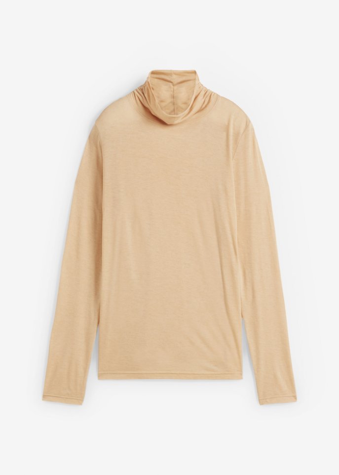 Rollkragenshirt mit Wollanteil