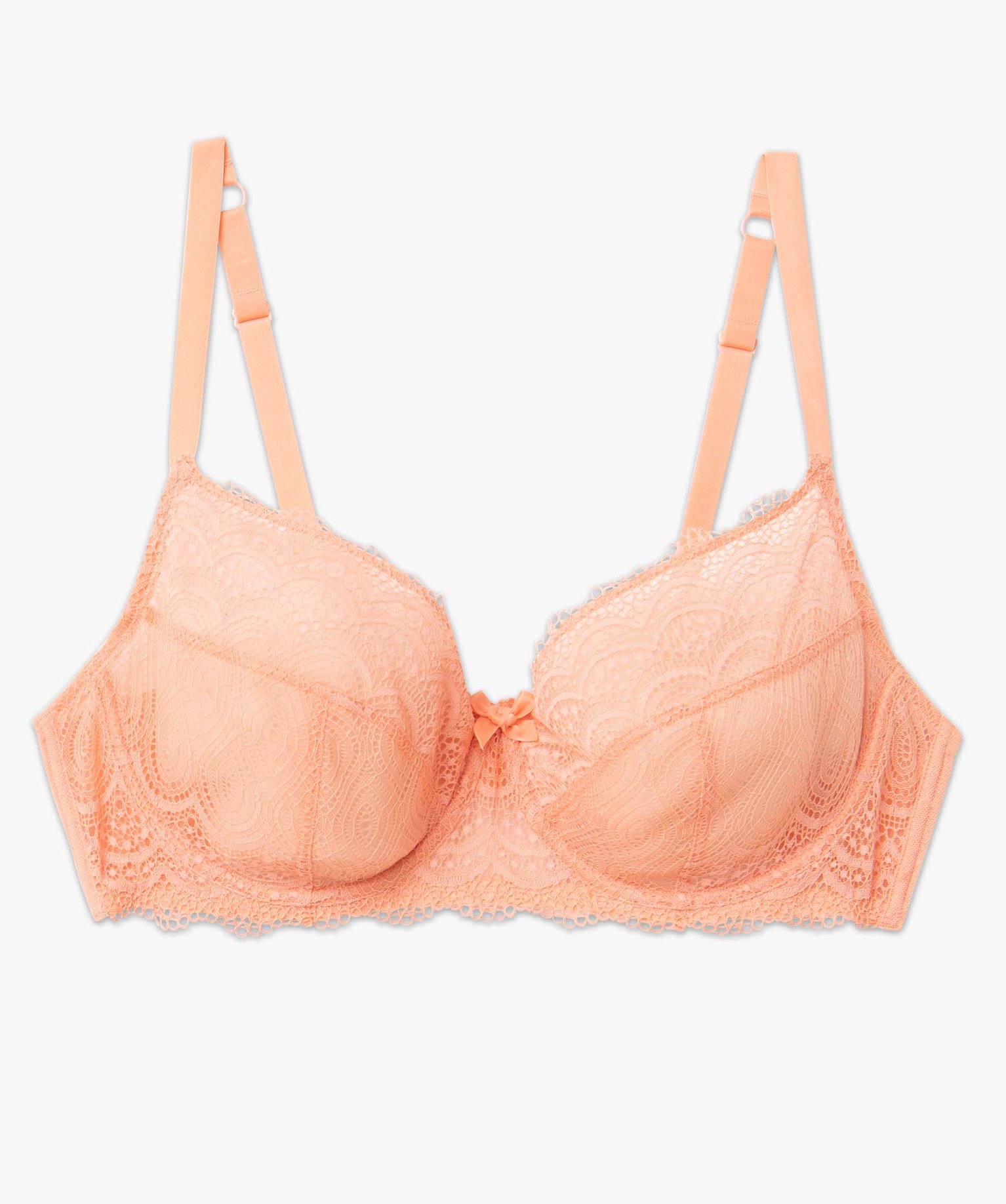 Soutien-gorge emboitant grande taille à armatures en dentelle rose | GEMO