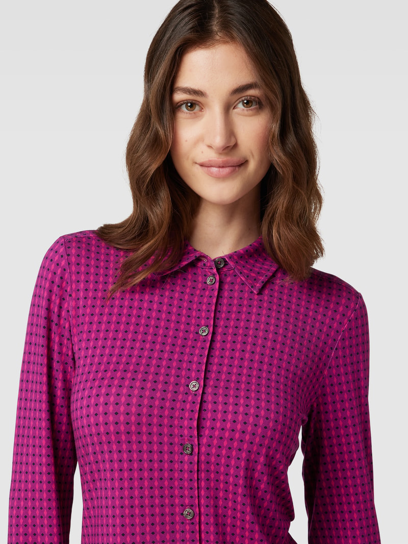 Hemdbluse mit Allover-Muster in pink