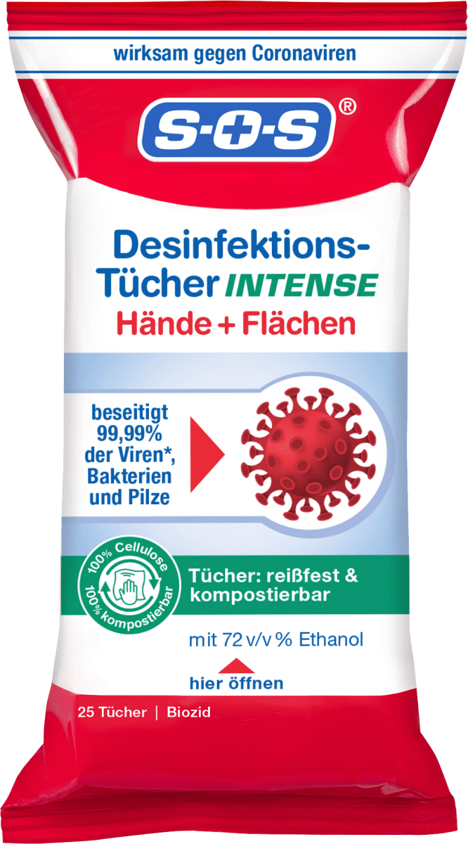 Desinfektionstücher Intense Hand & Fläche, 25 St
