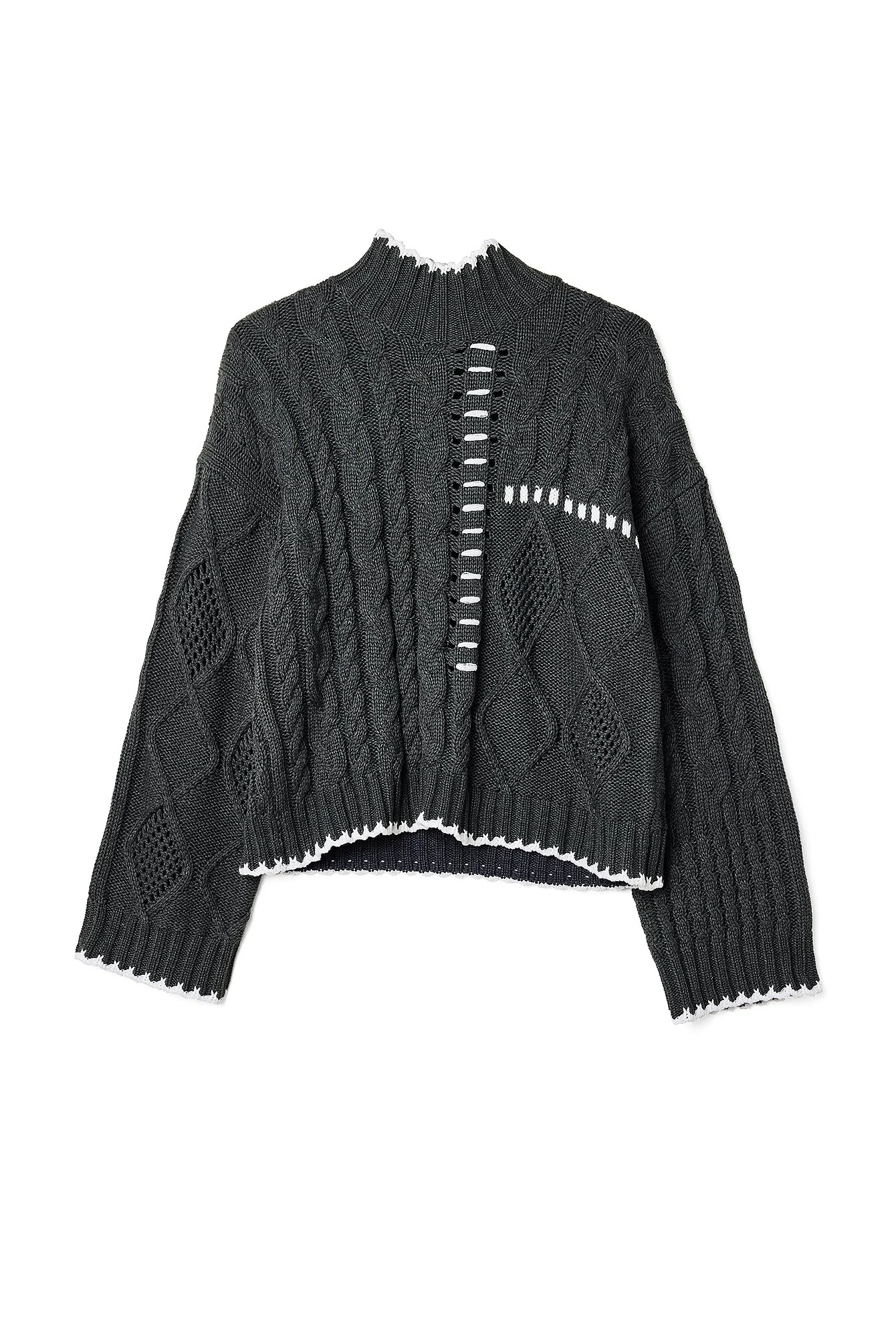 Strickpullover mit Zopfmuster