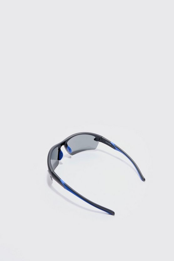 Blaue rahmenlose Racer-Sonnenbrille