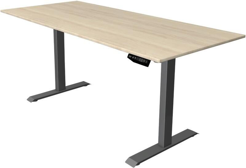 Kerkmann Move 1 Rechteckig Elektronisch Höhenverstellbarer Sitz-Stehschreibtisch Melamin, Stahl Ahorn, Anthrazit 1800 x 800 x 1230 mm
