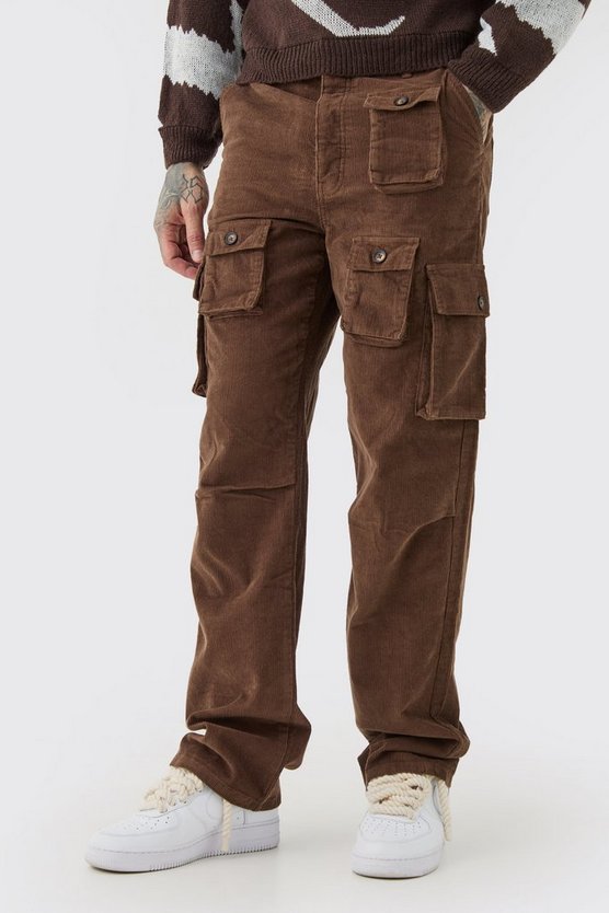 Tall lockere Cord-Cargohose