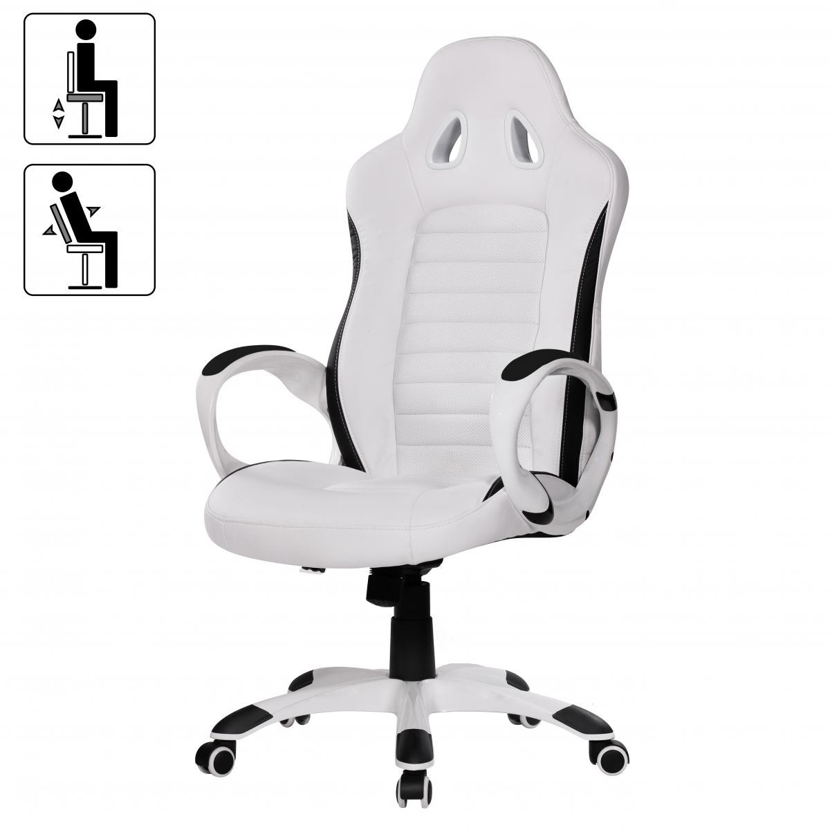 Amstyle Chefsessel Sport, Weiß