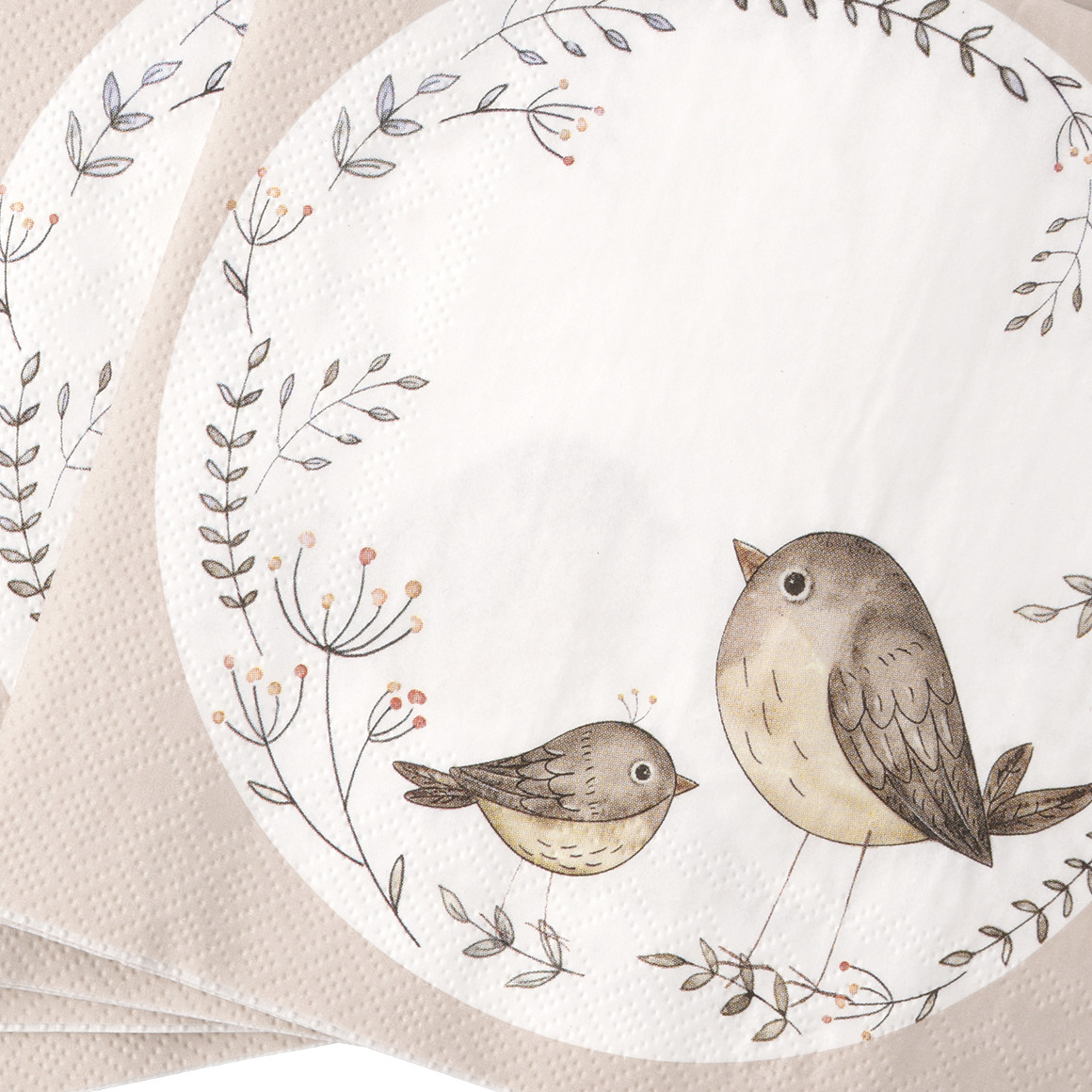 20 Servietten mit Vogel-Motiv