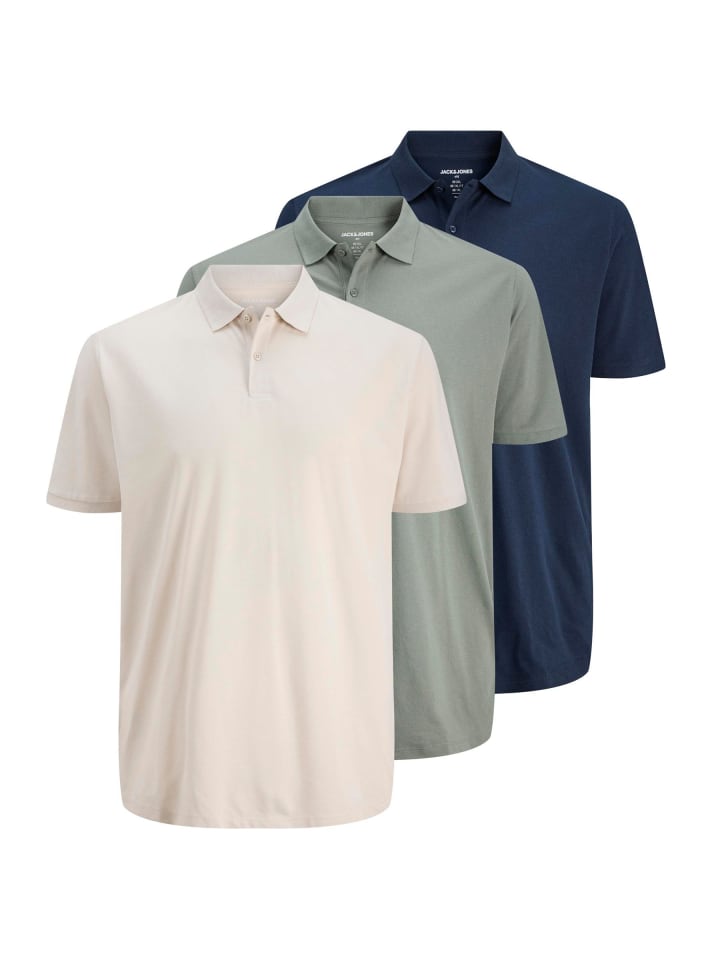 JACK & JONES PLUS Poloshirt in Moonbeam günstig kaufen 5XL