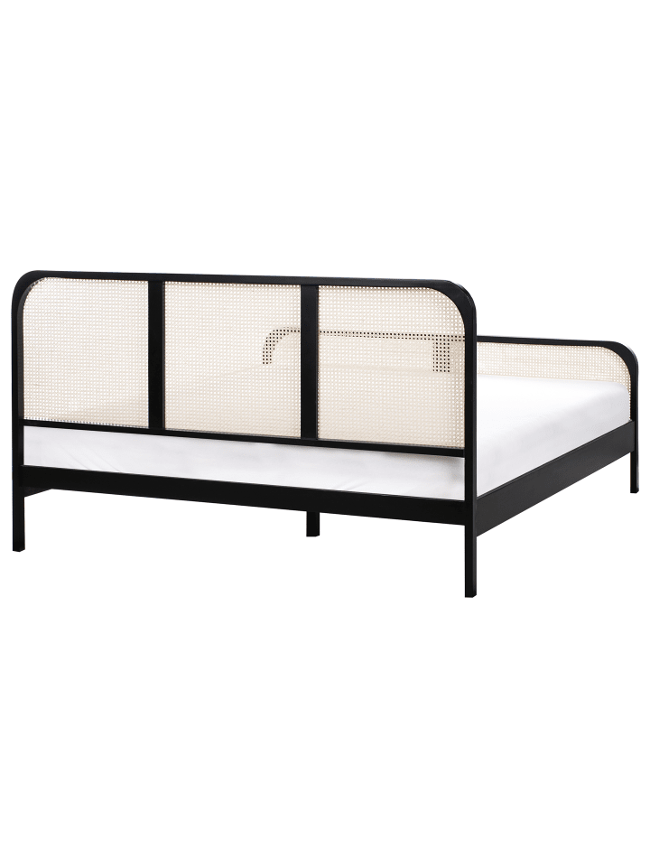 Beliani Doppelbett GONFARON in Schwarz/Braun - (W) 186 x (H) 108 x (L) 209 cm günstig kaufen onesize