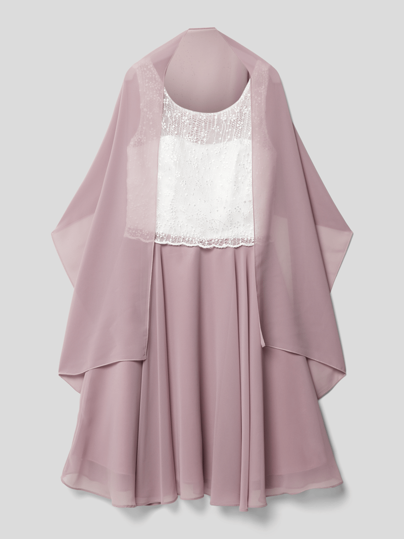 Kleid mit Stola in altrosa
