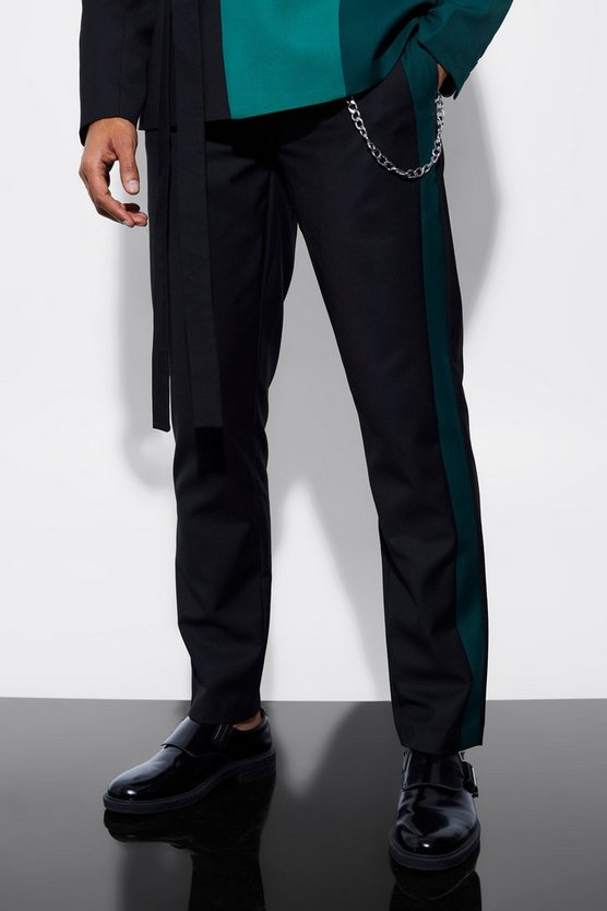 Slim-Fit Anzughose mit Seitenstreifen