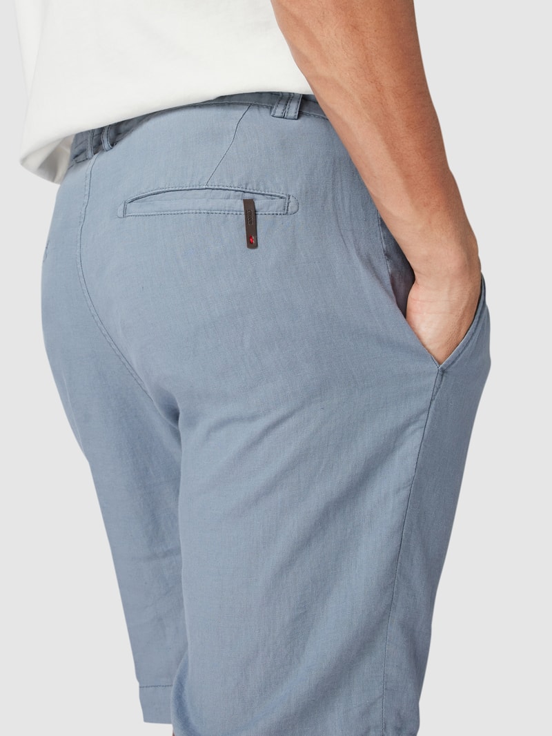 Bermudas aus Leinen-Mix in jeans