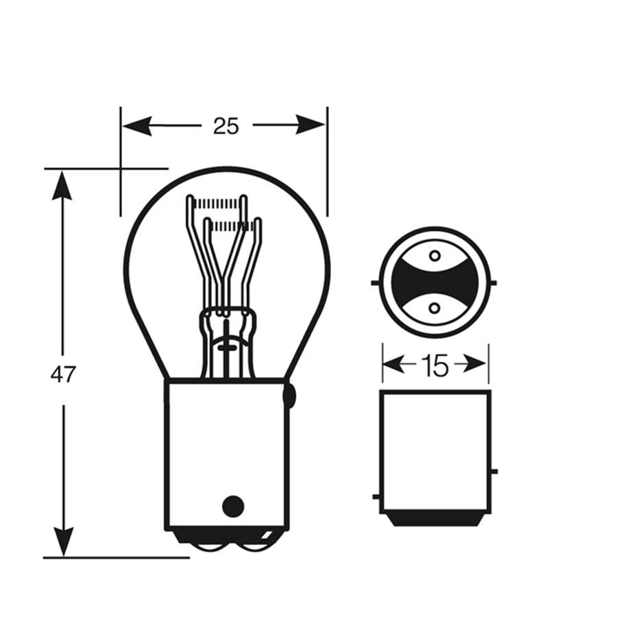 Scheinwerferleuchte fürs Motorrad, BAY15D, 21/5 W, 12 V, von Ring, 1 Stück - ATU