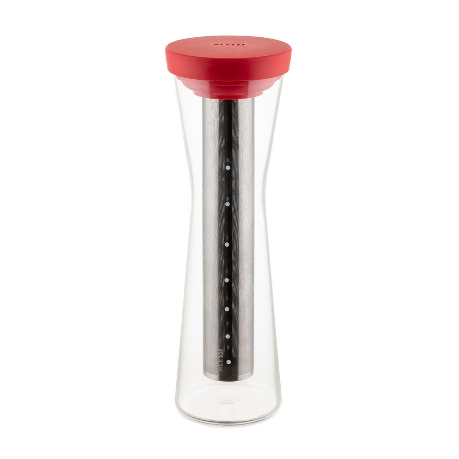 Alessi Cold Brew Zubereiter Mazagran Rot, 900l Kaffeekanne, Edelstahlfilter