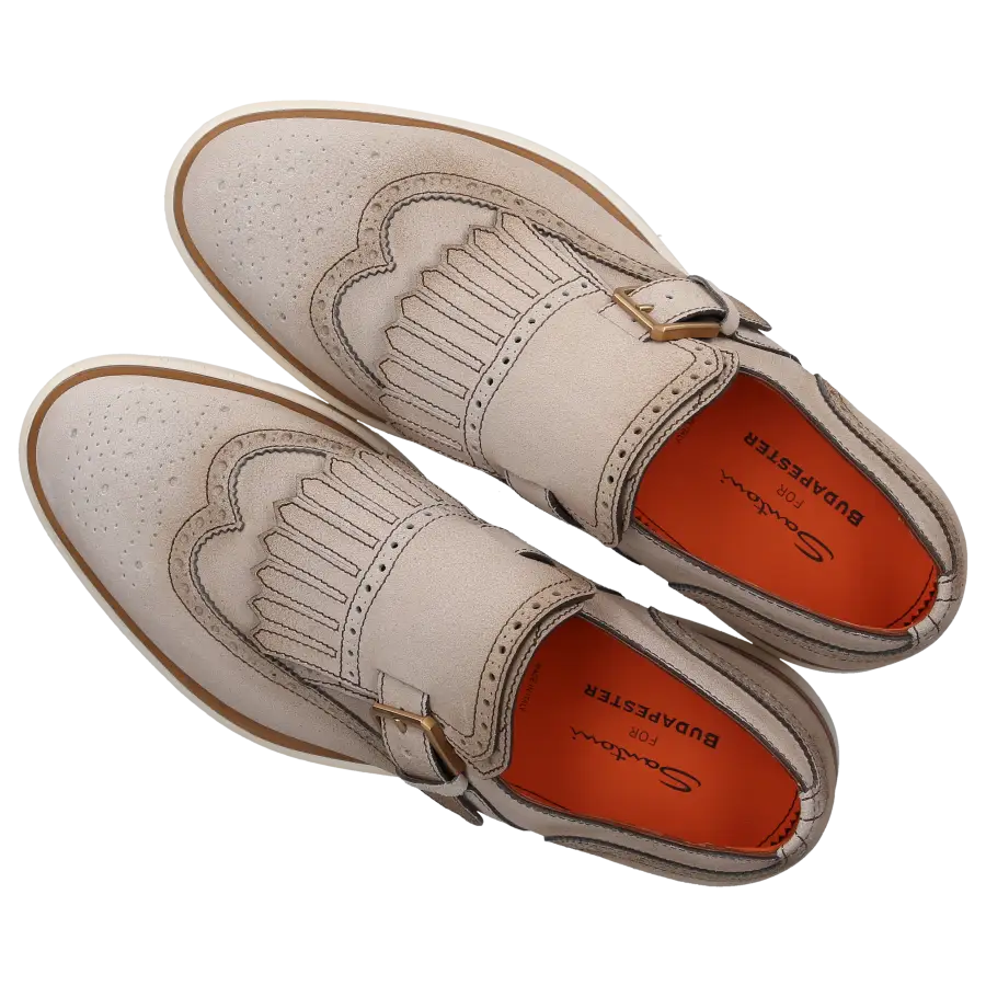 Santoni - Monk Schuhe 17747 Veloursleder - grau