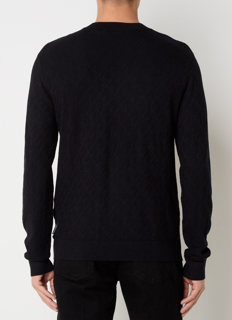 Armani Exchange Fine-knit pullover with knitted-in logo print