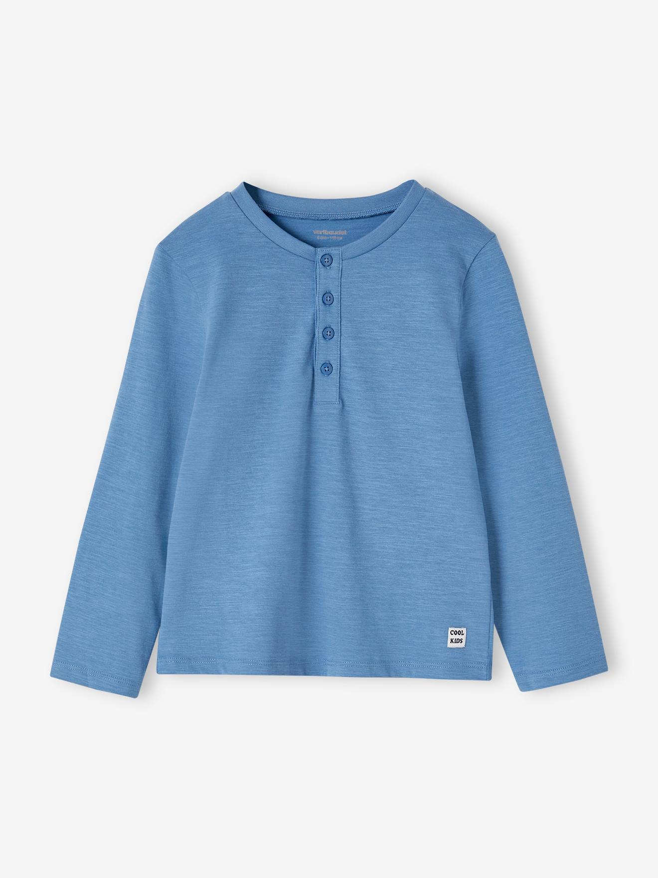 Vertbaudet Jungen Schlafanzug aus Slub-Jersey Oeko-Tex - jeansblau