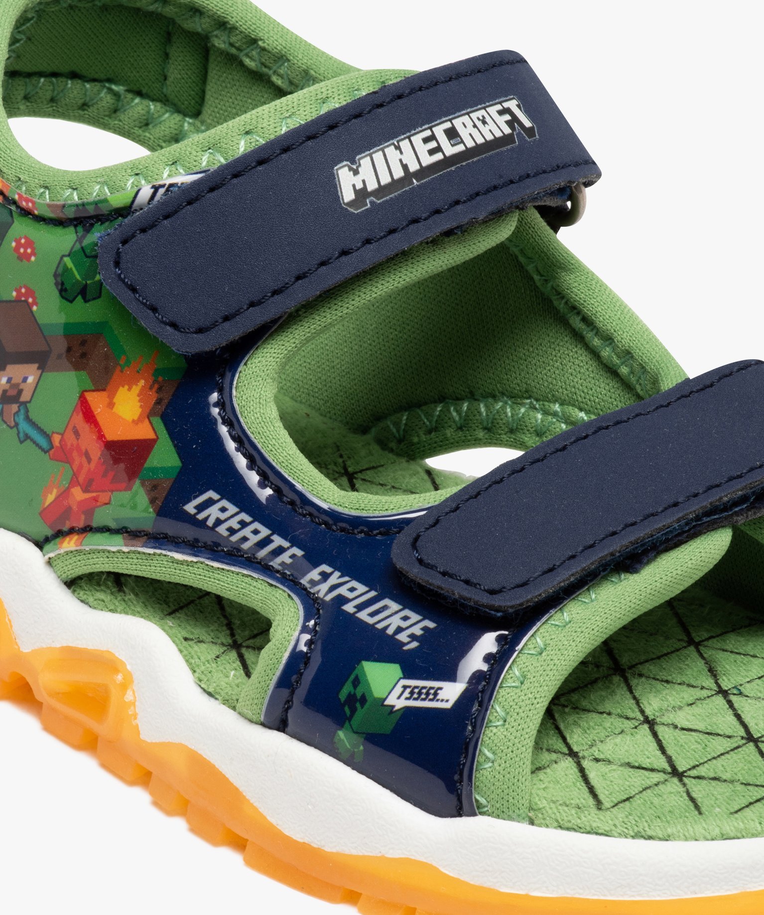 Sandales sport Garçon à brides scratch et semelle lumineus... vert | GEMO